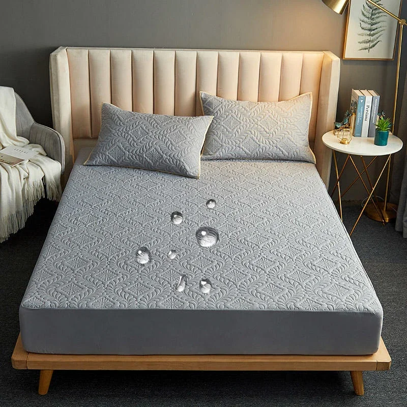 WASART Waterproof mattress protector cover elastic fitted sheet style bed protection pad single double queen king size 90/180