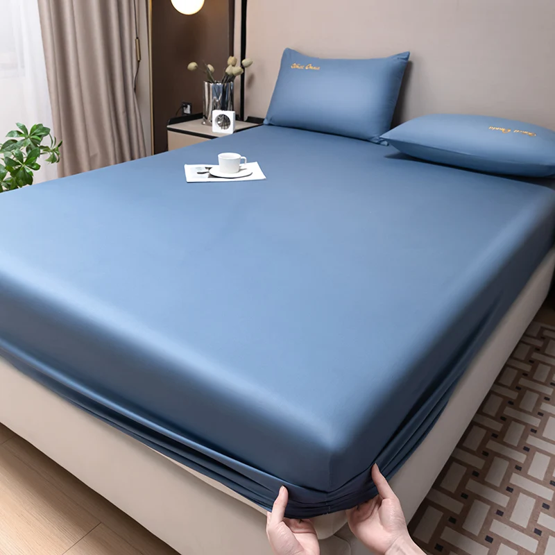 100% Egyptian Cotton Fitted Sheet with Elastic Band Luxury Soft 400TC Bedding Mattress Cover Protector Double Queen King Size