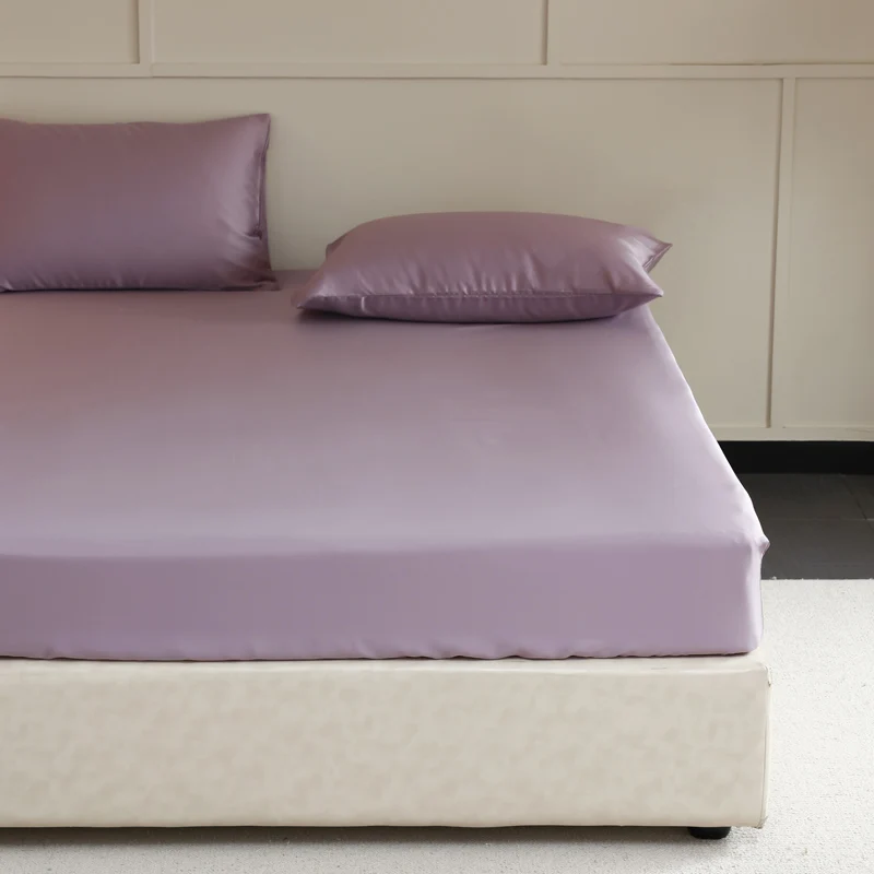 Luxury Mulberry Silk Fitted Bed Sheet with Elastic Bands High End Mattress Cover Customized Bed Cover Smooth Ultra Soft Bedding