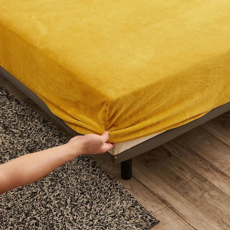 WASART Warm velvet elastic fitted sheet mattress cover winter bedspreads 2 people luxury double bed bed sheet king size 160/200