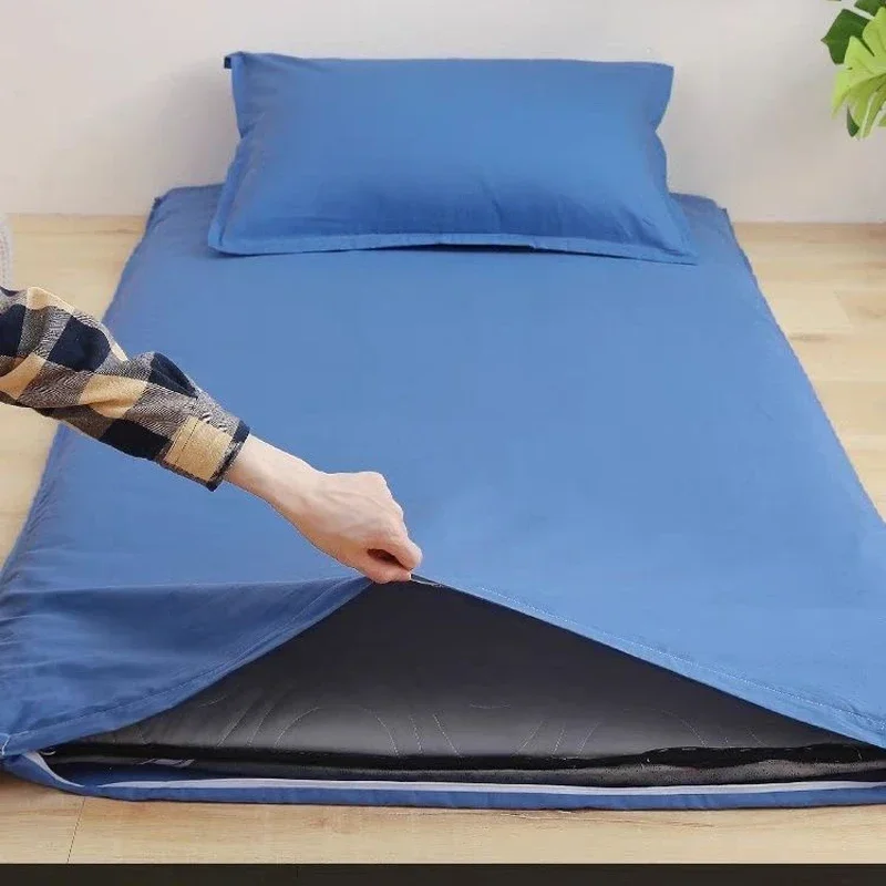 WASART 360° fully enclosed with zipper mattress protector cover couple/student single double bed sheet protection pad 90/150cm