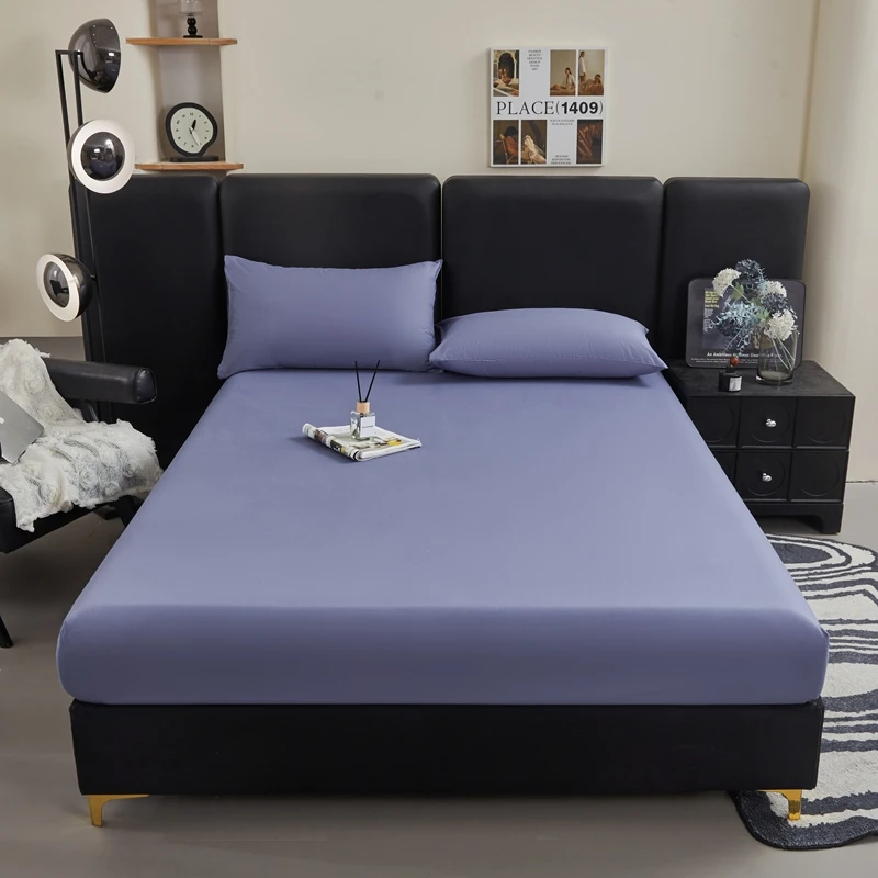 WASART Cotton bed sheet elastic fitted sheet mattress protector cover couple bed linen 180x200 luxury bedding queen king size