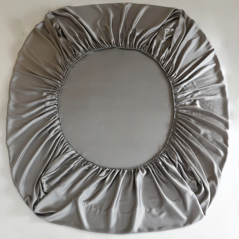 Luxury Mulberry Silk Fitted Bed Sheet with Elastic Bands High End Mattress Cover Customized Bed Cover Smooth Ultra Soft Bedding