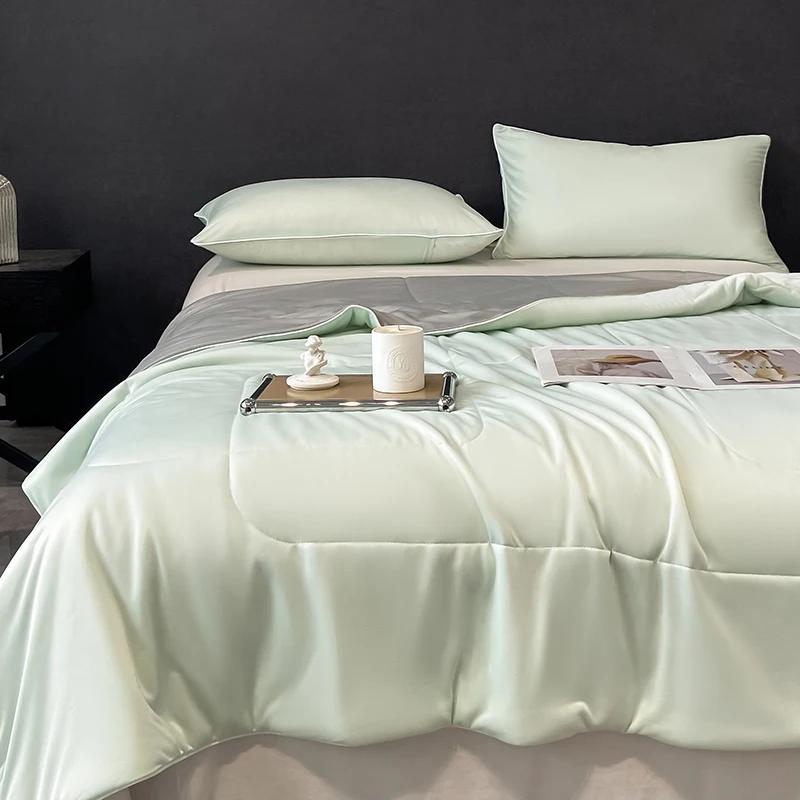 Air Condition Cooling Comforter Solid Color Cooling Blankets for Hot Sleepers Breathable Soft Lightweight Summer Quilt Smooth