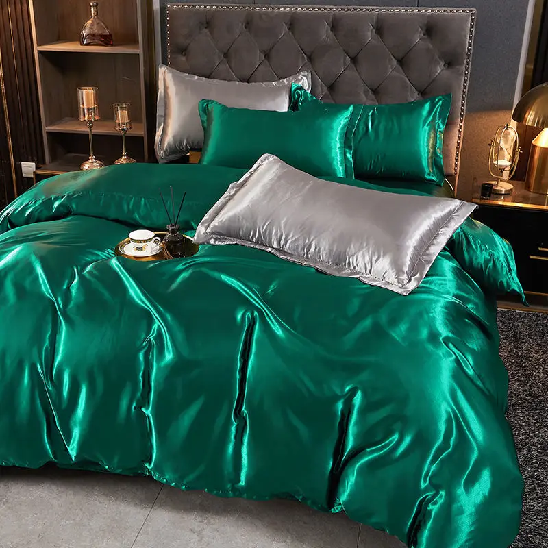 WASART Luxury satin rayon bedding set summer white duvet cover single double queen king size quilt cover 150/180 comforter cover