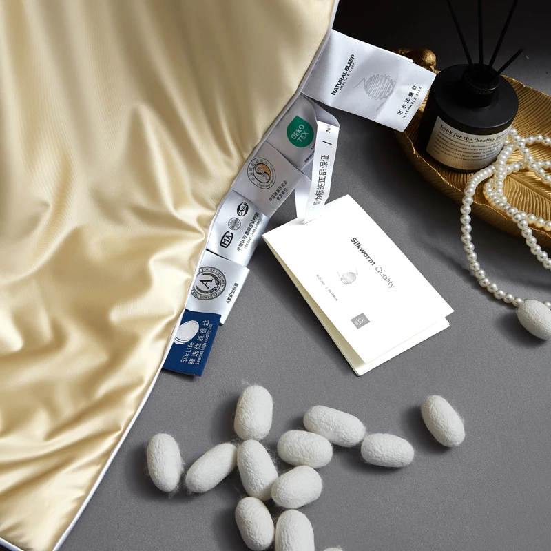 Pure Mulberry Silk Comforter for All Season, 100% Natural Long Strand Silk Filled Duvet, Lightweight Summer Quilt/Blanket/Duvets