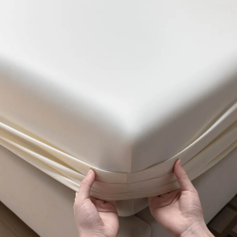 100% Egyptian Cotton Fitted Sheet with Elastic Band Luxury Soft 400TC Bedding Mattress Cover Protector Double Queen King Size