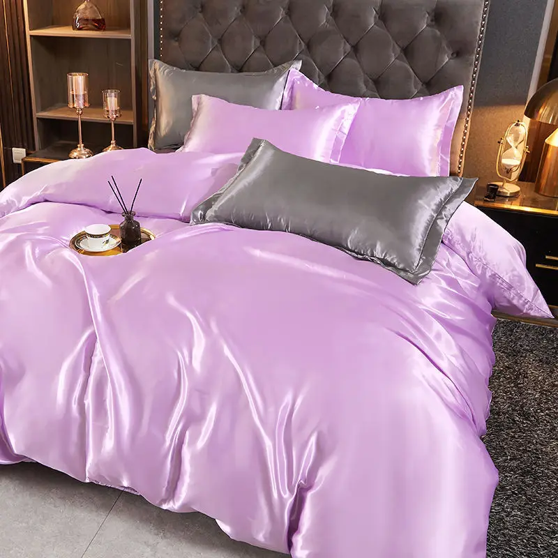 WASART Luxury satin rayon bedding set summer white duvet cover single double queen king size quilt cover 150/180 comforter cover
