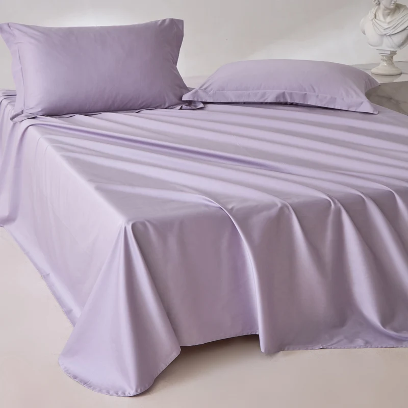 Egyptian Cotton Bed Flat Sheet, 1PC 800 Thread Count Top Sheets for Single Double King Queen Bed, Luxury Soft Bedsheet Bed Linen