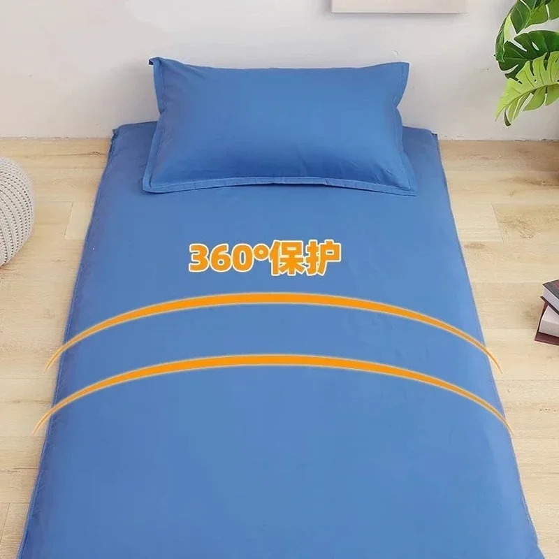WASART 360° fully enclosed with zipper mattress protector cover couple/student single double bed sheet protection pad 90/150cm