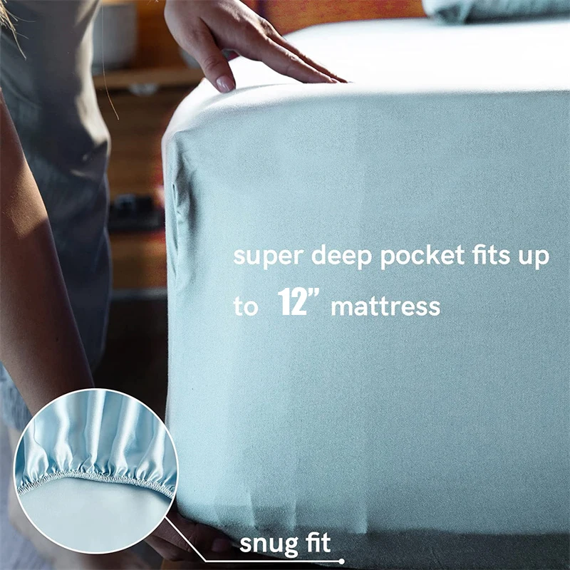 Luxury 100% Bamboo Bedding Set Silky Cooling Bed Sheet Set Twin Queen King Size Fitted Sheet Flat Sheet Pillowcase Hotel Quality