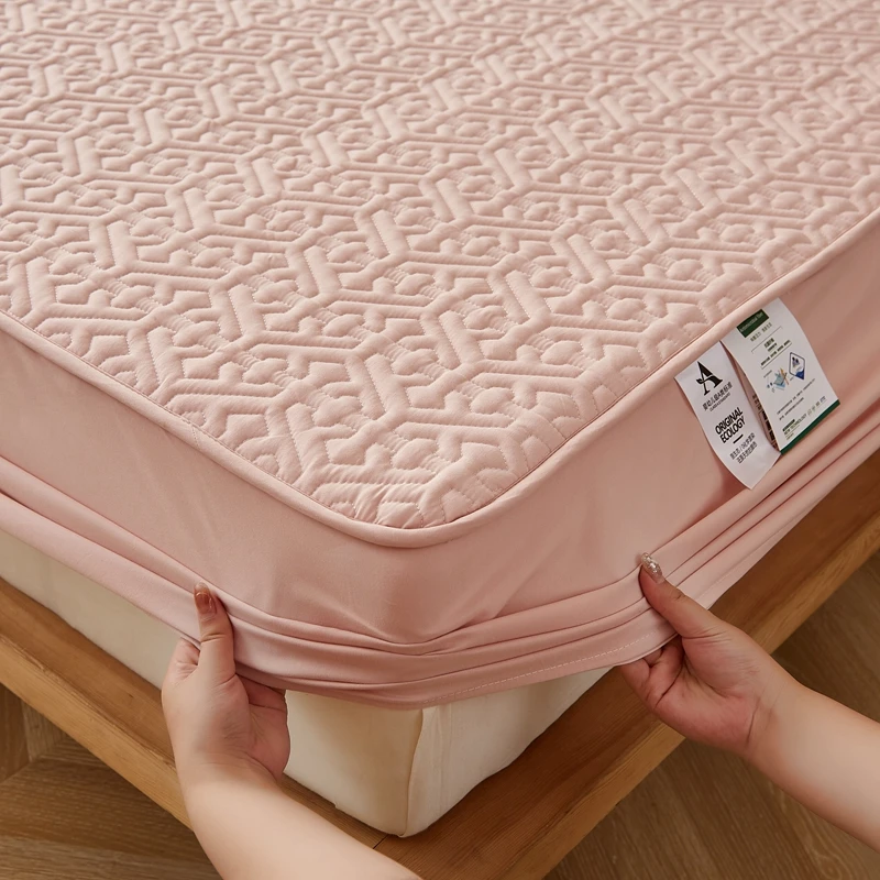 Quilted Mattress Cover Pure Cotton Soft Anti-bacterial Breathable Bed Pad Mat Mattress Protector Toper Cover Without Pillowcase