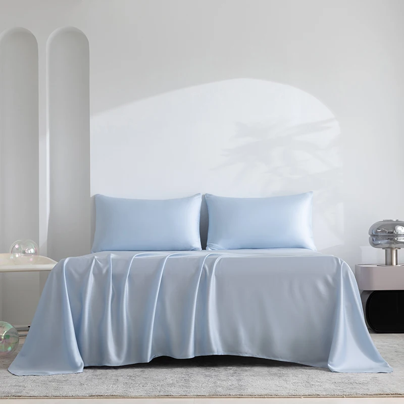 100% Silk 1pc Flat Bed Sheet Luxury Natural Mulberry Silk Bedding Flat Top Sheet Customized Any Size Bedsheet Smooth Bed Linen
