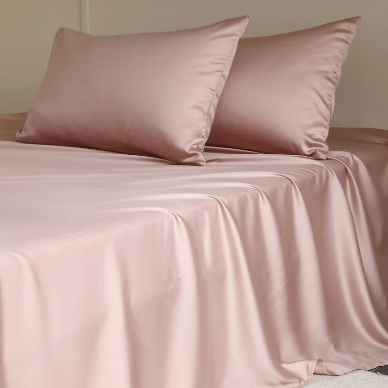 100% Mulberry Silk Bed Sheets Set Luxury Smooth Ultra Soft Bedding Sets with Fitted Sheet Flat Sheet Pillowcase for All Season