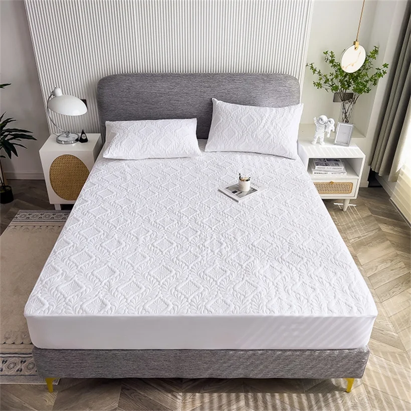 3pcs Set Waterproof Mattress Cover and Pillowcase, 100% Waterproof Mattress Protector, Non-Slip Adjustable Anti-Mite Bedding Set