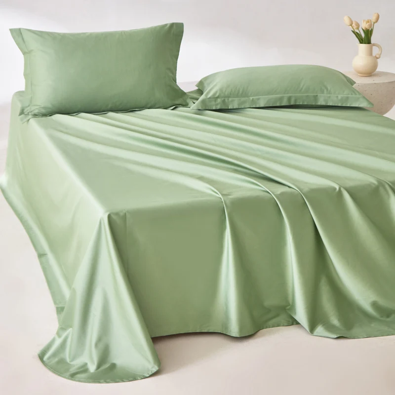 Egyptian Cotton Bed Flat Sheet, 1PC 800 Thread Count Top Sheets for Single Double King Queen Bed, Luxury Soft Bedsheet Bed Linen