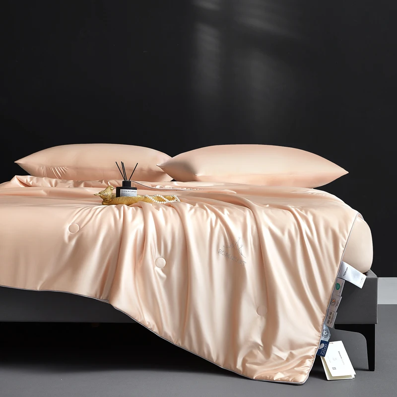 Pure Mulberry Silk Comforter for All Season, 100% Natural Long Strand Silk Filled Duvet, Lightweight Summer Quilt/Blanket/Duvets