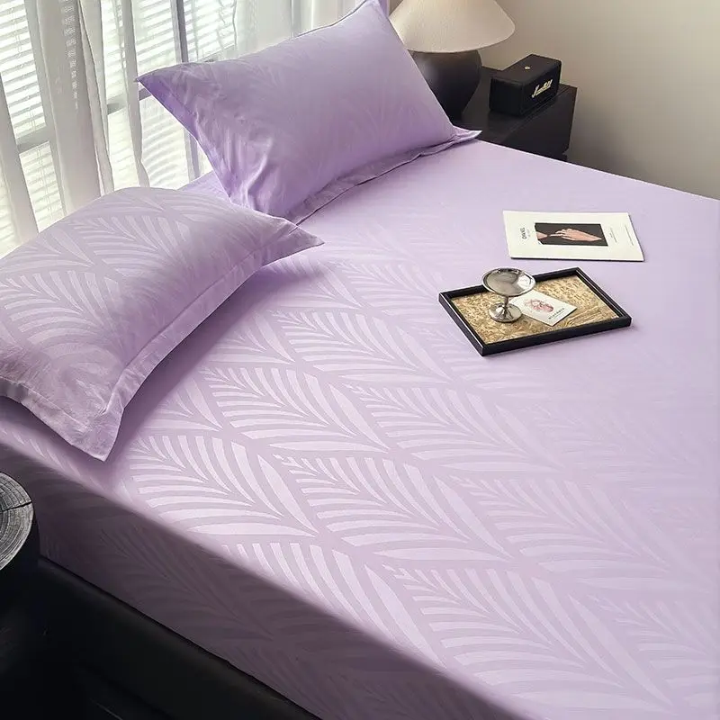 WASART Geometry Print Mattress Protector Elastic Fitted Bed Sheet Cover Luxury Double Bed Hypoallergenic Soft Breathable Bedding