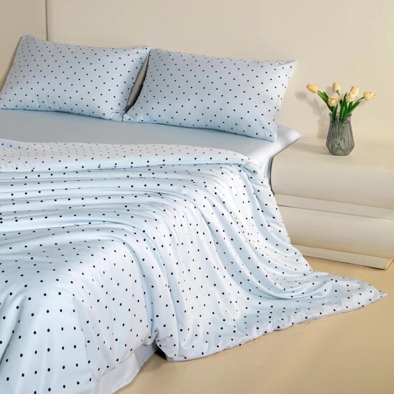 Minimalist Washed Silk Duvet Cover Set with Bed Sheet Pillowcase Silky Satin Bedding Set Luxury Twin Full Queen King Bed Sets