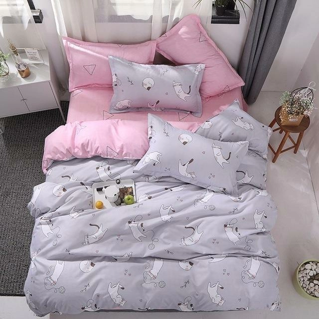 J5 Bedding Set Jpcs King Duvet Cover/ Quilt Cover/comforter Cover + 2 Pillowcase Bed Cover Size 150*200/180*220/200*200/220*240