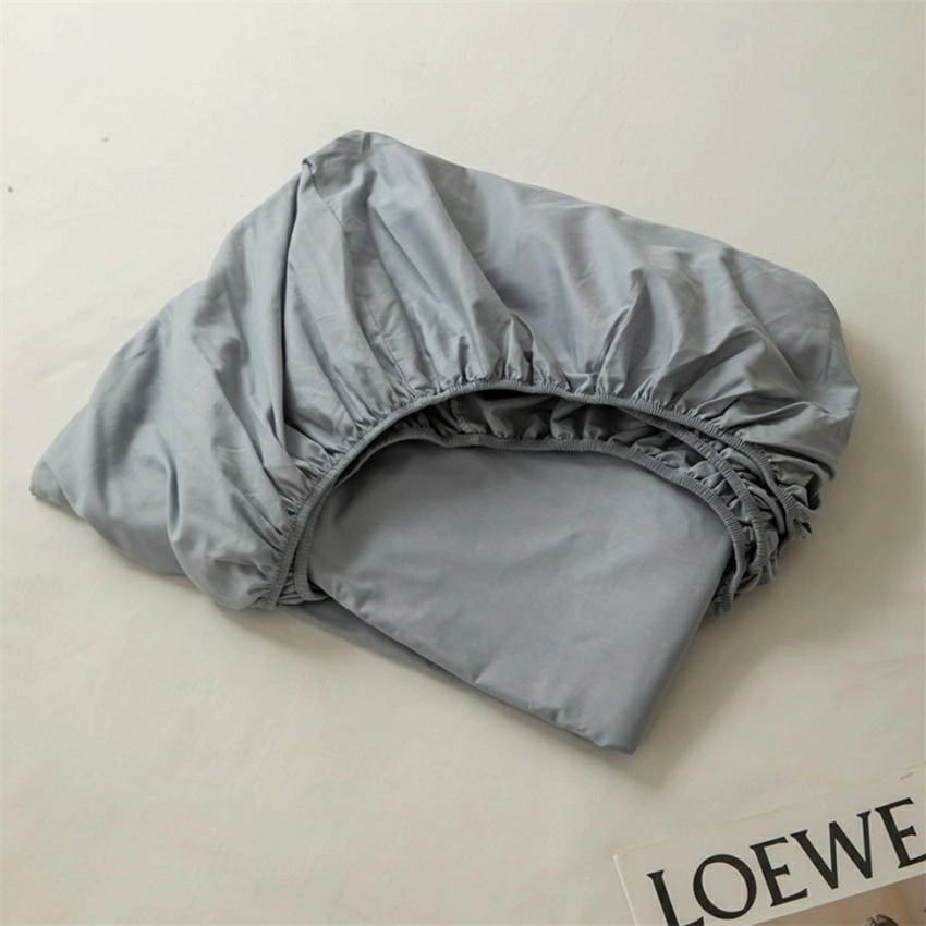 Cotton Mattress Cover with Elastic Rubber Band Soft Comfort Fitted Bed Sheet Ins Style Plain Color Bedsheet Adjustable Bed Cover